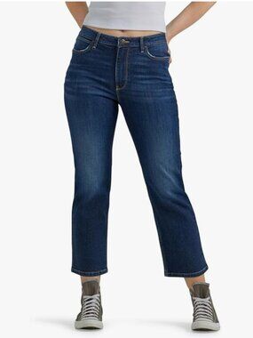 Wrangler High Rise Rodeo Straight Crop Jeans Size 8 Dusk Wash